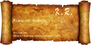 Kuncze Robin névjegykártya